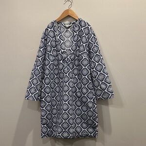 Boden Black, White, Blue Geometric Dress